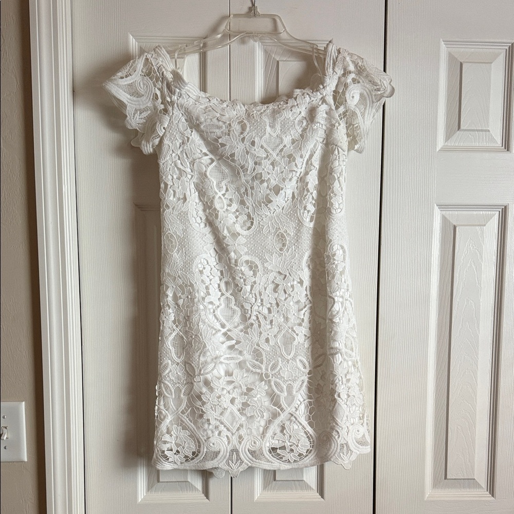 Lush White Lace Mini Dress